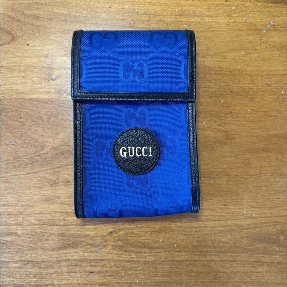 Gucci Royal Blue and Black Card Holder